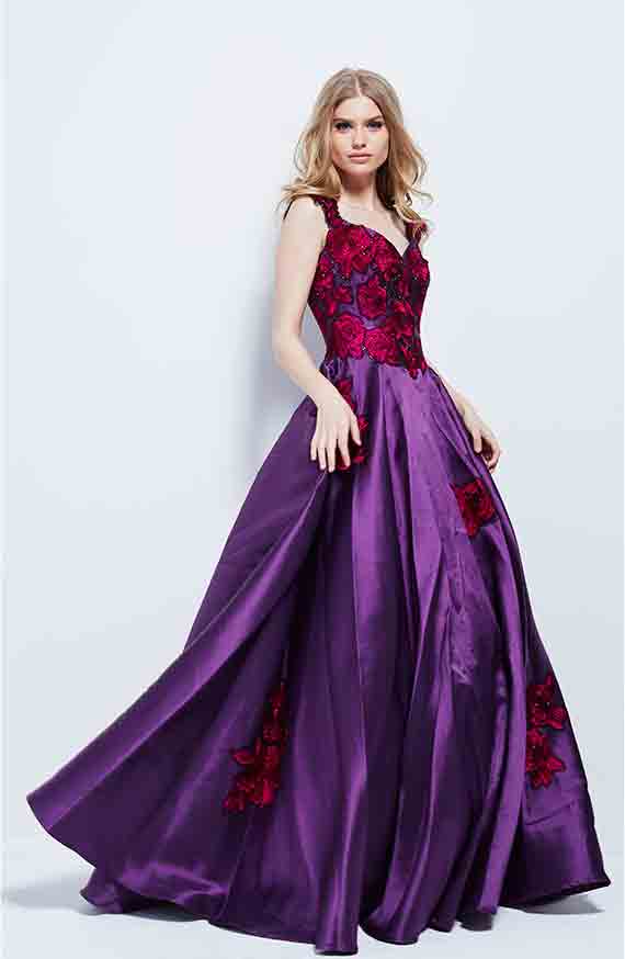 Model wearing a red dress 2