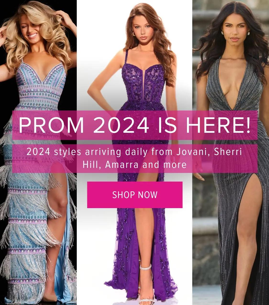 Prom 2024 dresses from top designers like Jovani, Sherri Hill, Amarra and more at Whatchamacallit